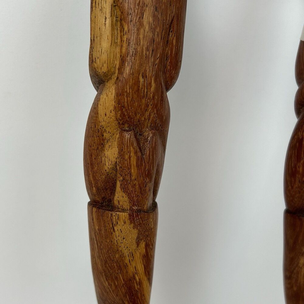 Hand Carved African Wooden Salad Server Spoon Fork Set Kenya A Leo Product - Picture 9 of 13